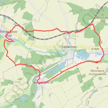 Itinéraire Famechon_, distance, dénivelé, altitude, carte, profil, trace GPS