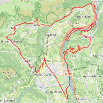 Itinéraire Argelès Gazost n°6 : Extrem de Salles - 3603 - UtagawaVTT.com, distance, dénivelé, altitude, carte, profil, trace GPS