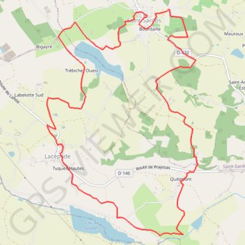 Itinéraire Saint-Sardos / Lacépède, en plein coeur du Pays de Serres - Pays de la vallée du Lot, distance, dénivelé, altitude, carte, profil, trace GPS