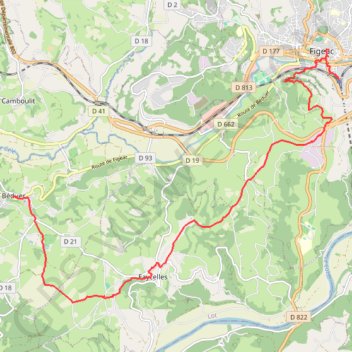 Itinéraire Stage 1: Figeac to Béduer — the GR 651, distance, dénivelé, altitude, carte, profil, trace GPS
