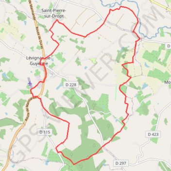Itinéraire Lévignac, une grande randonnée en Guyenne, distance, dénivelé, altitude, carte, profil, trace GPS