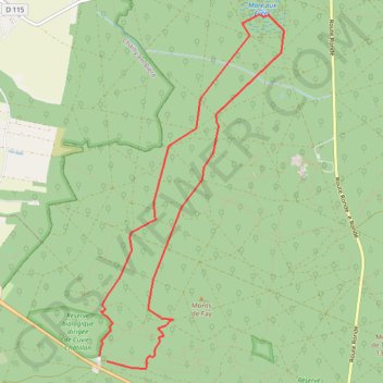 Itinéraire Fontainebleau Cuvier Evées, distance, dénivelé, altitude, carte, profil, trace GPS
