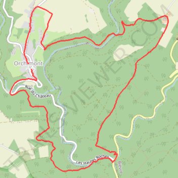 Itinéraire Boucle depuis Orchimont, distance, dénivelé, altitude, carte, profil, trace GPS