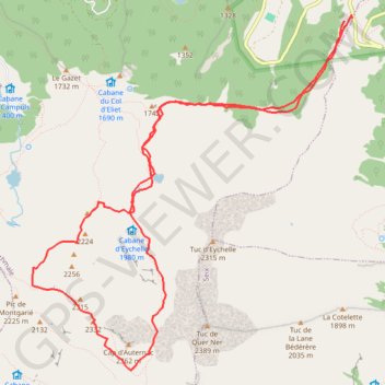 Itinéraire boucle au départ du col de la core, distance, dénivelé, altitude, carte, profil, trace GPS