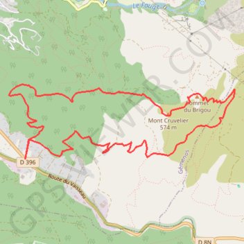 Itinéraire Gemenos - Les Nègles - Mont Cruvelier, distance, dénivelé, altitude, carte, profil, trace GPS