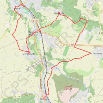 Itinéraire Le château de Beynes, distance, dénivelé, altitude, carte, profil, trace GPS