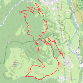 Itinéraire Gere-belesten, distance, dénivelé, altitude, carte, profil, trace GPS
