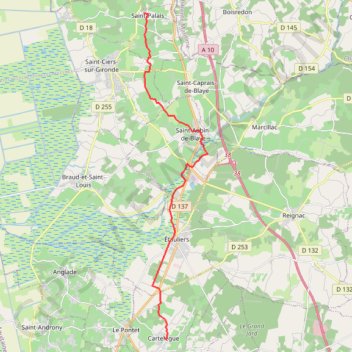 Itinéraire Chemin de Tours (de Saint Palais à Cartelègue), distance, dénivelé, altitude, carte, profil, trace GPS