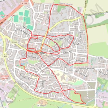 Itinéraire Course à pied Chantepie, distance, dénivelé, altitude, carte, profil, trace GPS