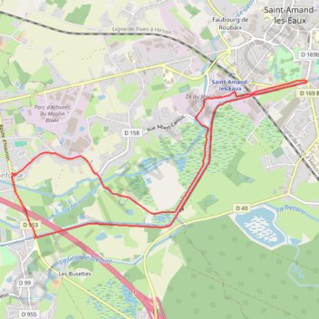 Itinéraire Millonfosse - St Amand - Le Grand Marais - 9.730 k, distance, dénivelé, altitude, carte, profil, trace GPS