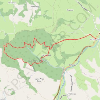 Itinéraire 64-426, distance, dénivelé, altitude, carte, profil, trace GPS