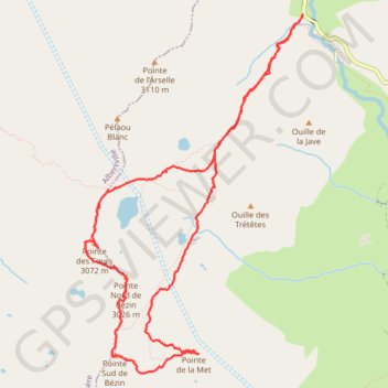 Itinéraire Vanoise - Pointes de Bézin, distance, dénivelé, altitude, carte, profil, trace GPS