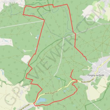Itinéraire Poigny, distance, dénivelé, altitude, carte, profil, trace GPS