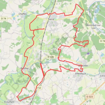 Itinéraire Rando Villeveque, distance, dénivelé, altitude, carte, profil, trace GPS