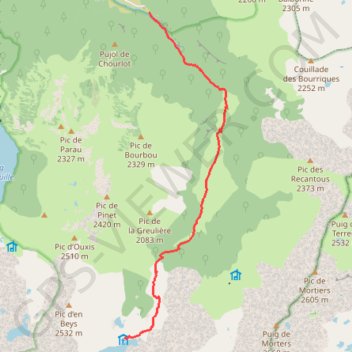 Itinéraire D'Orlu au Refuge d'en Beys, distance, dénivelé, altitude, carte, profil, trace GPS