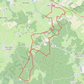 Itinéraire Parc du Morvan - Rouvray, distance, dénivelé, altitude, carte, profil, trace GPS