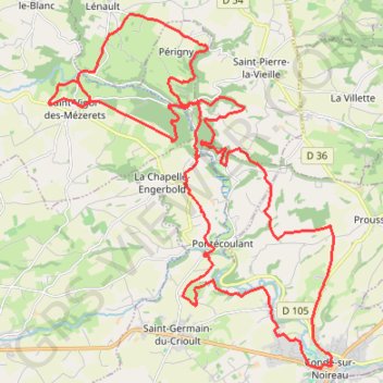 Itinéraire À Condé-sur-Noireau, distance, dénivelé, altitude, carte, profil, trace GPS