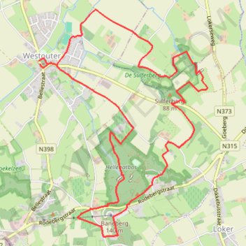 Itinéraire Sint-Eligius, distance, dénivelé, altitude, carte, profil, trace GPS