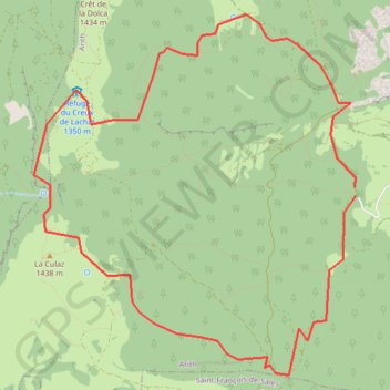 Itinéraire Arith et le Creux du Lachat, distance, dénivelé, altitude, carte, profil, trace GPS