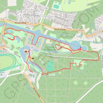Itinéraire Parc de Chantilly, distance, dénivelé, altitude, carte, profil, trace GPS