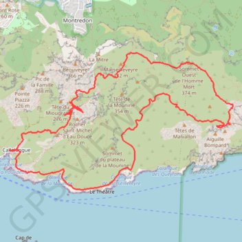 Itinéraire Callelongue - Calanques de Marseille, distance, dénivelé, altitude, carte, profil, trace GPS