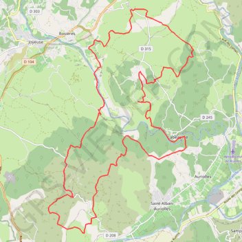 Itinéraire Rando de Labeaume, distance, dénivelé, altitude, carte, profil, trace GPS