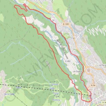Itinéraire Canaux de la Guisane, distance, dénivelé, altitude, carte, profil, trace GPS