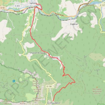 Itinéraire Grande Traversée des PréAlpes : Saillans - La Chaudière, distance, dénivelé, altitude, carte, profil, trace GPS