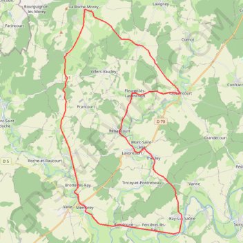 Itinéraire Boucle cyclable n°20 Jules Rimet - Vesoul-Val de Saône, distance, dénivelé, altitude, carte, profil, trace GPS