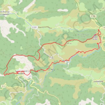 Itinéraire Saint Laurent - Le Bez, distance, dénivelé, altitude, carte, profil, trace GPS
