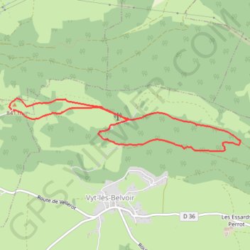 Itinéraire Le parc éolien du Lomont, distance, dénivelé, altitude, carte, profil, trace GPS