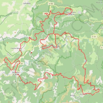 Itinéraire Saint-Jean-du-Bruel Course à pied tout terrain, distance, dénivelé, altitude, carte, profil, trace GPS