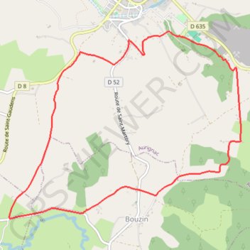 Itinéraire Aurignac - Bouzin, distance, dénivelé, altitude, carte, profil, trace GPS