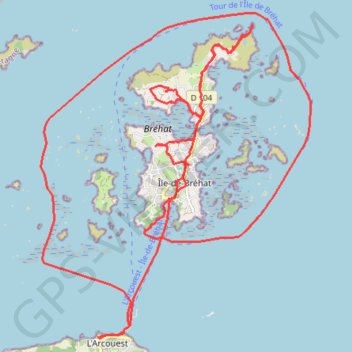 Itinéraire Ile de Bréhat, distance, dénivelé, altitude, carte, profil, trace GPS