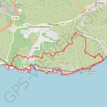 Itinéraire Le Rouet - Niolon, distance, dénivelé, altitude, carte, profil, trace GPS