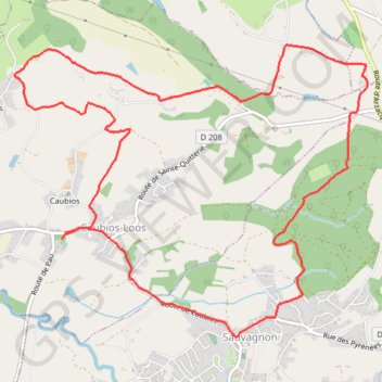Itinéraire Caubios-Sauvagnon, distance, dénivelé, altitude, carte, profil, trace GPS