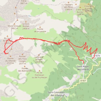 Itinéraire Pointe de l'Aup du Pont, distance, dénivelé, altitude, carte, profil, trace GPS
