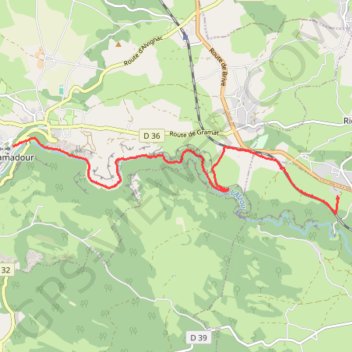 Itinéraire Gramat-rocamadour, distance, dénivelé, altitude, carte, profil, trace GPS