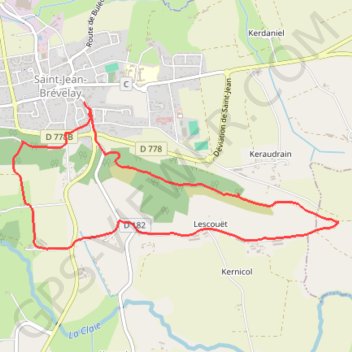 Itinéraire SAINT-JEAN-BREVELAY (1), distance, dénivelé, altitude, carte, profil, trace GPS