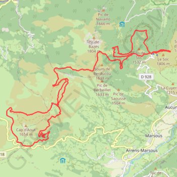 Itinéraire Col du soulor pyrénée, distance, dénivelé, altitude, carte, profil, trace GPS