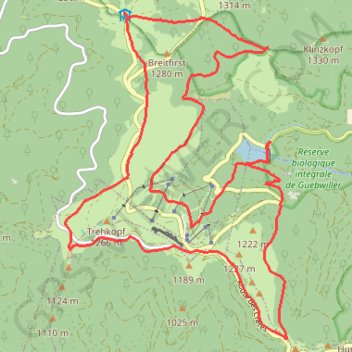 Itinéraire Lac de la Lauch, Markstein, distance, dénivelé, altitude, carte, profil, trace GPS
