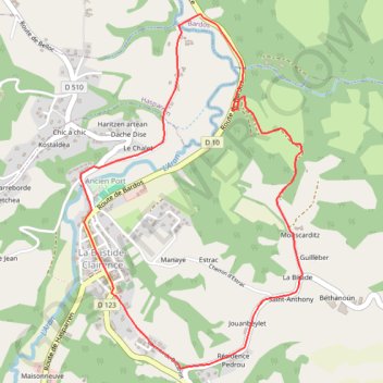 Itinéraire Tour de La Bastide-Clairence, distance, dénivelé, altitude, carte, profil, trace GPS