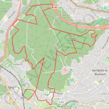 Itinéraire Tour de la Forêt de Verrières, distance, dénivelé, altitude, carte, profil, trace GPS