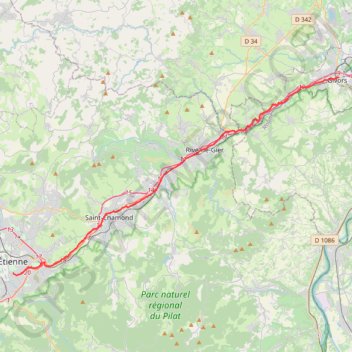 Itinéraire 45.4295552 to APImmobilier Givors, distance, dénivelé, altitude, carte, profil, trace GPS