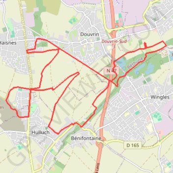 Itinéraire 62-464, distance, dénivelé, altitude, carte, profil, trace GPS