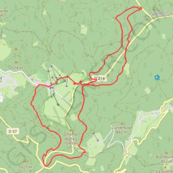 Itinéraire Le Champ du Feu, distance, dénivelé, altitude, carte, profil, trace GPS