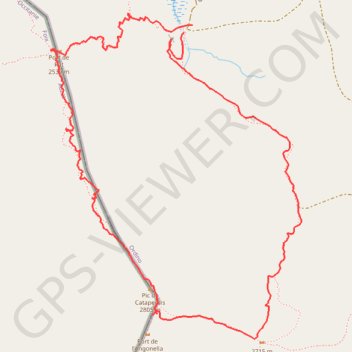 Itinéraire Pic de Cataperdís 2807, distance, dénivelé, altitude, carte, profil, trace GPS
