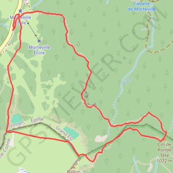 Itinéraire Petite boucle avec ascension du ballon d'Alsace, distance, dénivelé, altitude, carte, profil, trace GPS