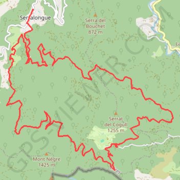 Itinéraire Haut Vallespir - De Serralongue à Falgos, distance, dénivelé, altitude, carte, profil, trace GPS