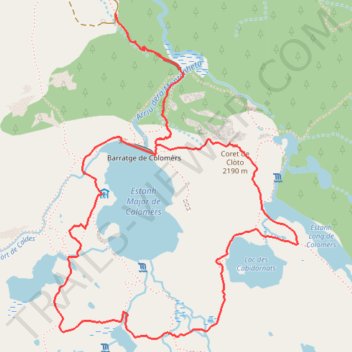 Itinéraire Circuit des sept lacs de Colomèrs, distance, dénivelé, altitude, carte, profil, trace GPS